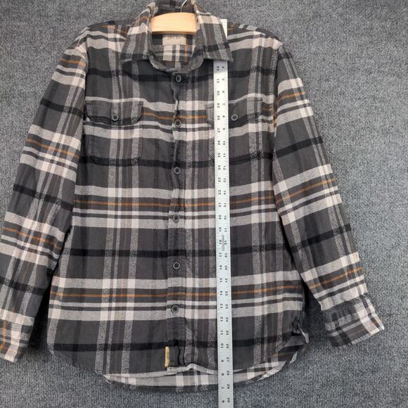 Jachs Mens Button-Up Shirt Gray Plaid Medium Long Sleeve Chest Flap Pockets - Picture 11 of 13